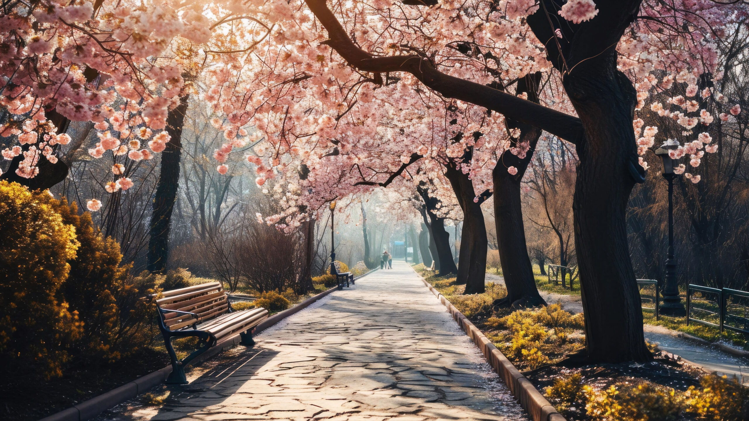Korea cherry blossom street