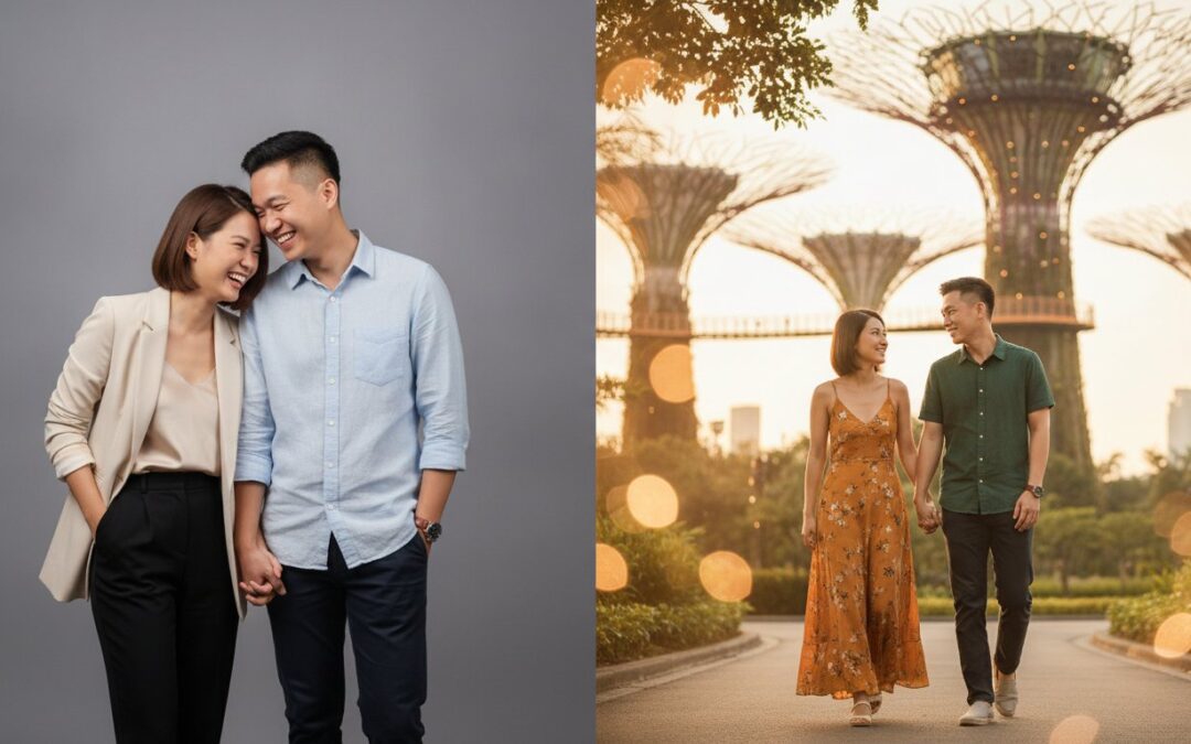Engagement Photos in Singapore: Studio vs. Outdoor Comparison Guide