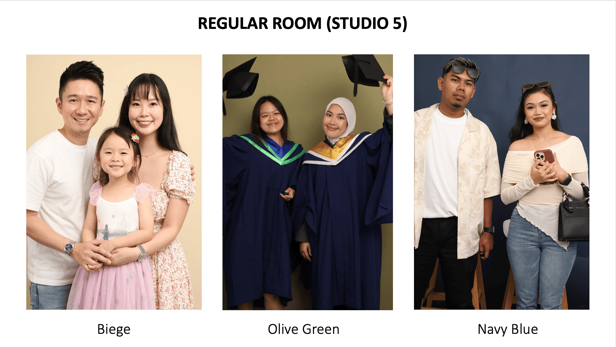 Photo studio background colours